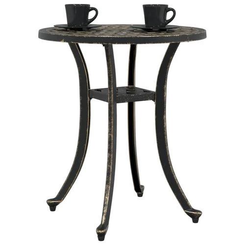 vidaXL Garden Table Bronze Ø48x53 cm Cast Aluminium -