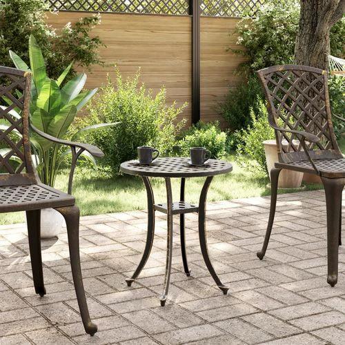 vidaXL Garden Table Bronze Ø48x53 cm Cast Aluminium -