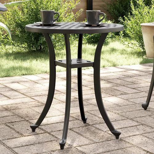 vidaXL Garden Table Bronze Ø48x53 cm Cast Aluminium -