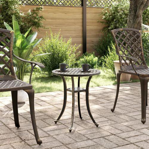 vidaXL Garden Table Bronze Ø48x53 cm Cast Aluminium by vidaXL