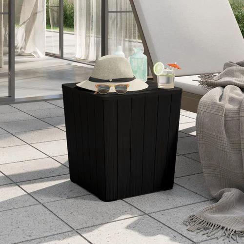 vidaXL vidaXL Garden Table with Removable Lid Black Polypropylene -