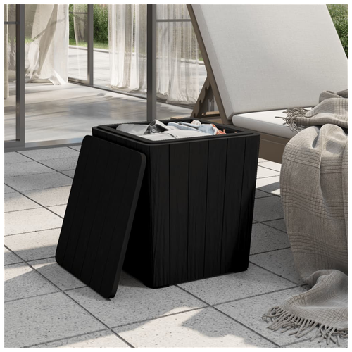 vidaXL vidaXL Garden Table with Removable Lid Black Polypropylene -