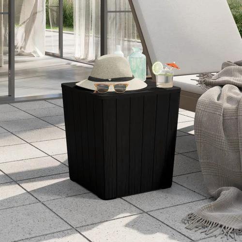 vidaXL vidaXL Garden Table with Removable Lid Black Polypropylene -