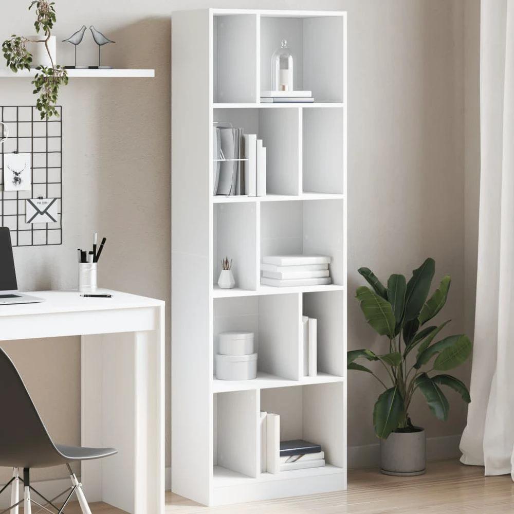 vidaXL Bookcase White 57x28.5x174 cm vidaXL Engineered Wood - Uncategorized Bookcase