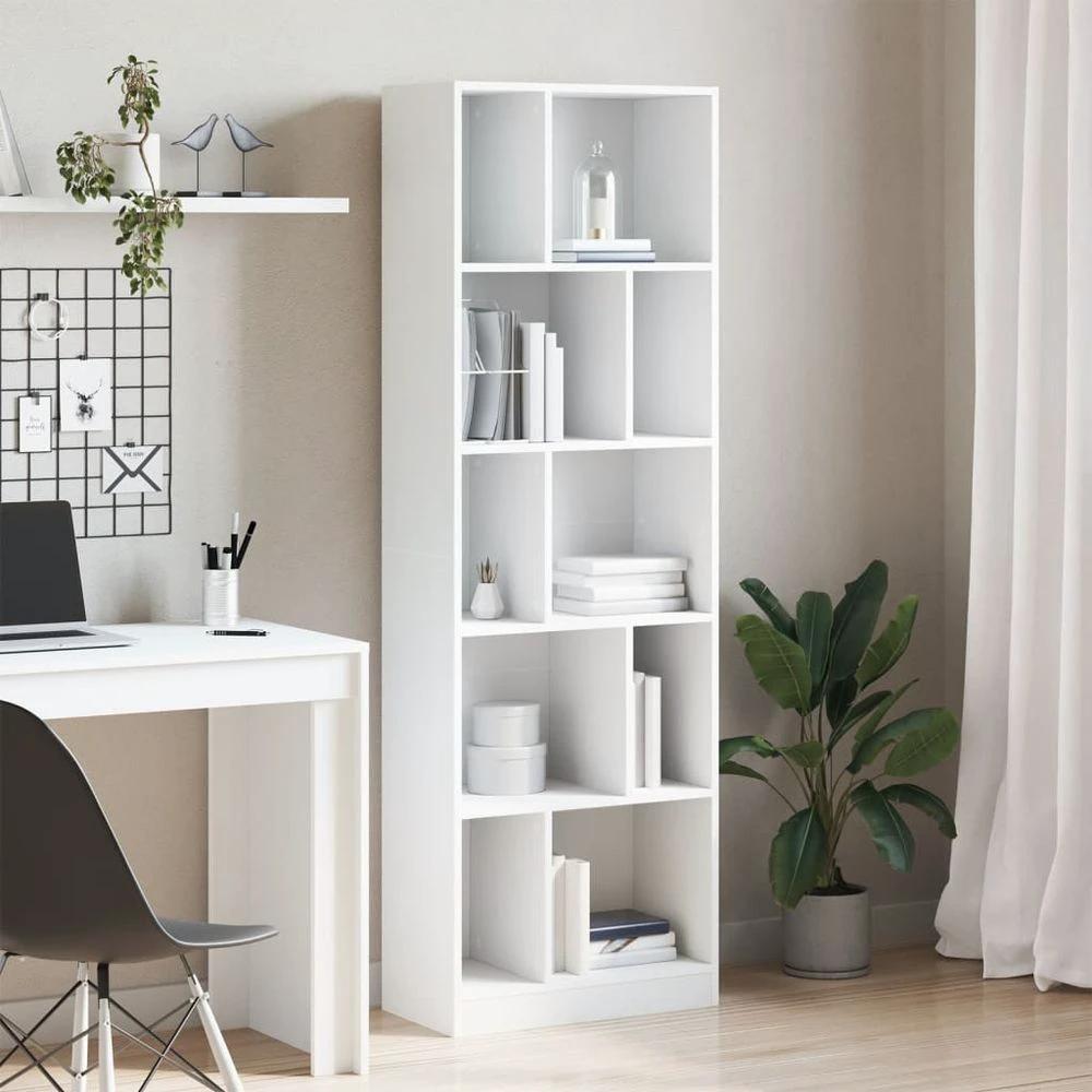 vidaXL Bookcase White 57x28.5x174 cm vidaXL Engineered Wood - Uncategorized Bookcase