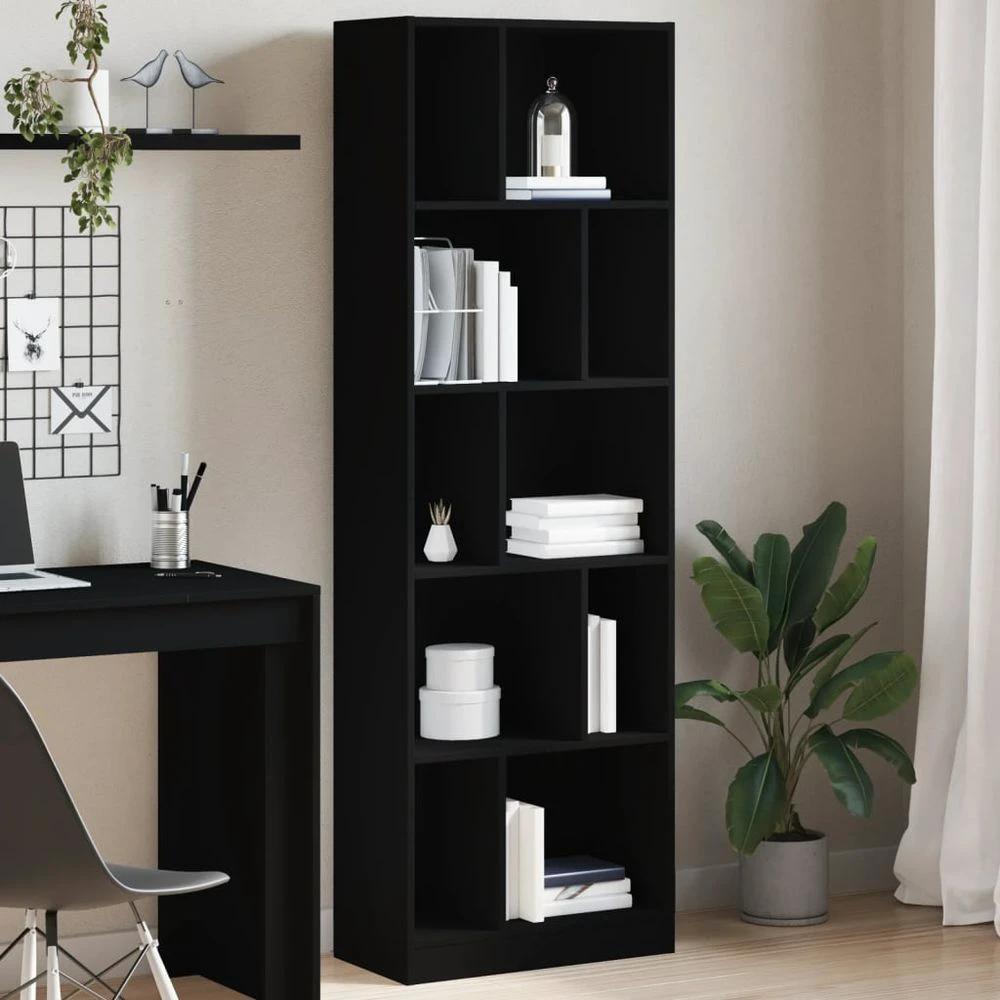 Bookcase White 57x28.5x174 cm vidaXL Engineered Wood by vidaXL