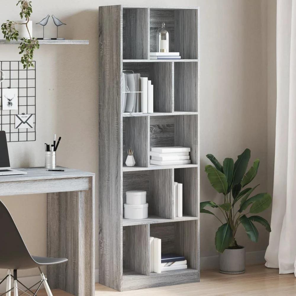 Bookcase White 57x28.5x174 cm vidaXL Engineered Wood by vidaXL