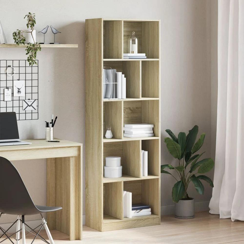 Bookcase White 57x28.5x174 cm vidaXL Engineered Wood by vidaXL