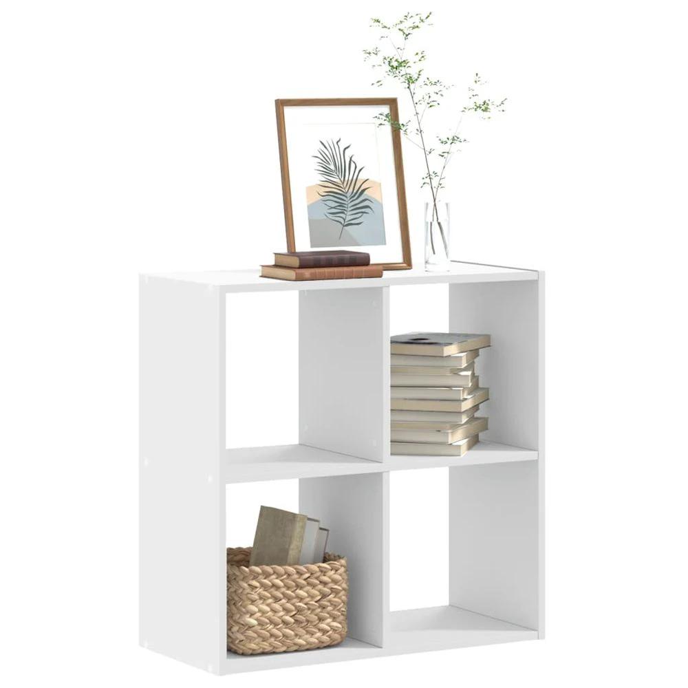 Bookcase White 102x32x102 cm vidaXL Engineered Wood by vidaXL