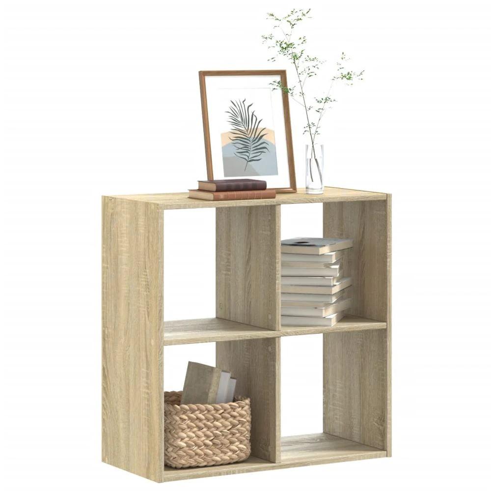 Bookcase White 102x32x102 cm vidaXL Engineered Wood by vidaXL