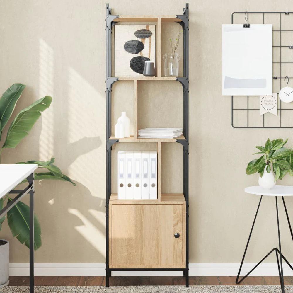 Bookcase with Doors Black76.5x30x154.5 cm vidaXL Engineered Wood by vidaXL