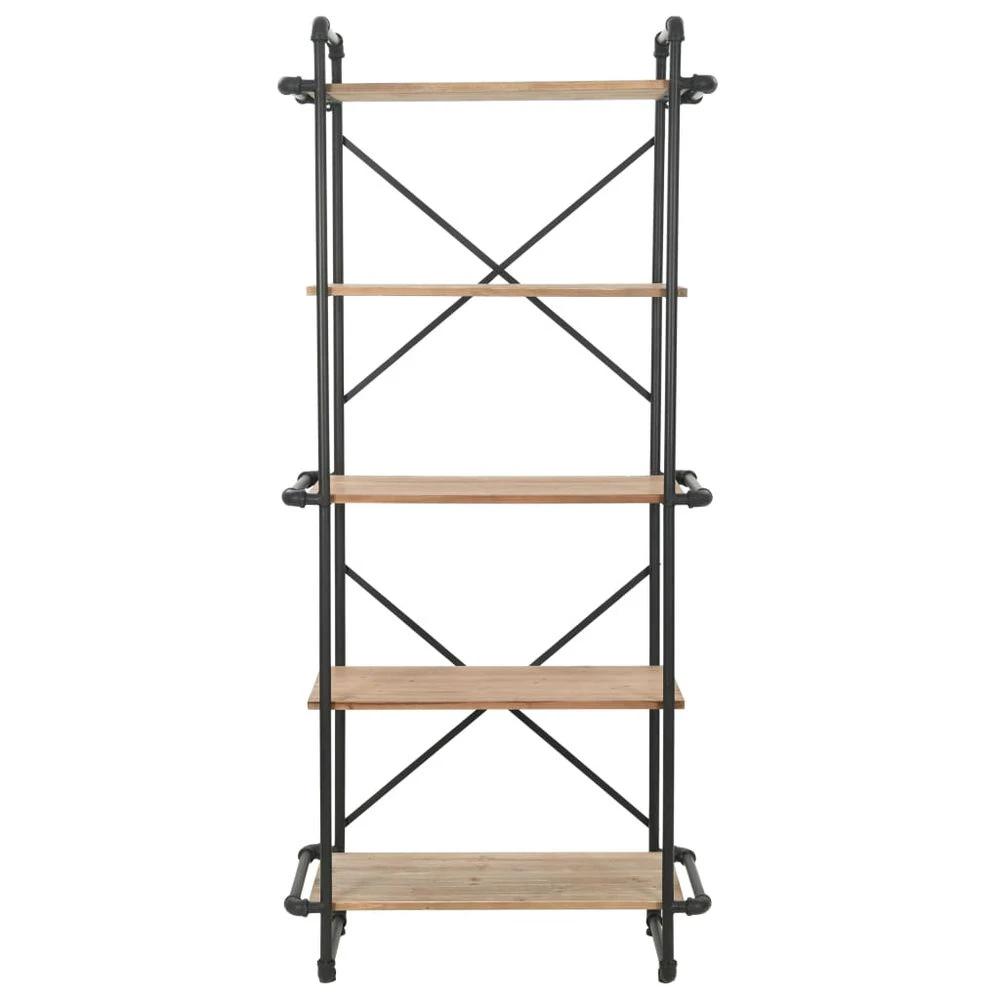 vidaXL Bookcase Solid Firwood and Steel vidaXL 80x42x180 cm - Uncategorized Bookcase