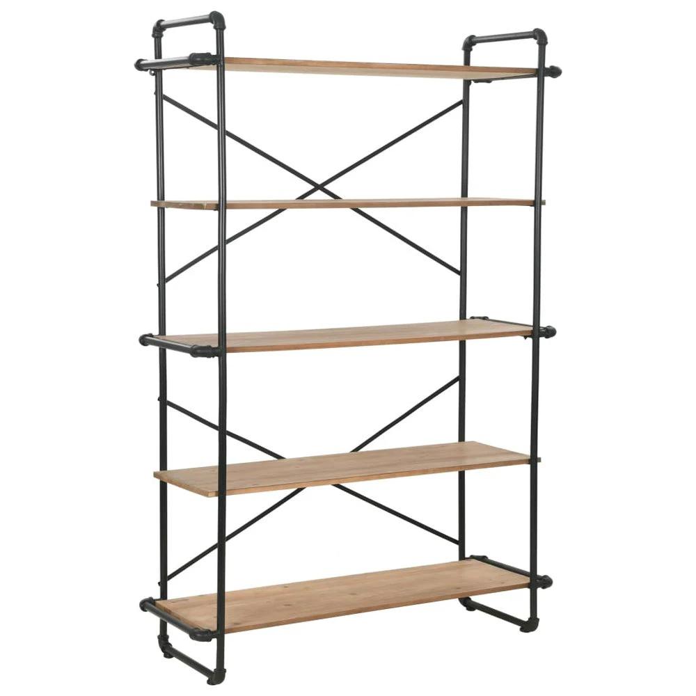 vidaXL Bookcase Solid Firwood and Steel vidaXL 80x42x180 cm - Uncategorized Bookcase