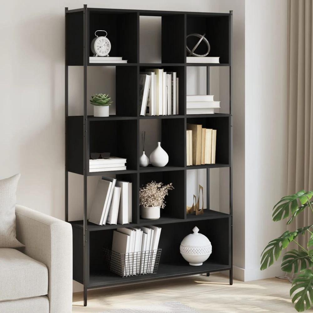 Bookcase Black 102x28x172 cm Engineered Wood vidaXL by vidaXL