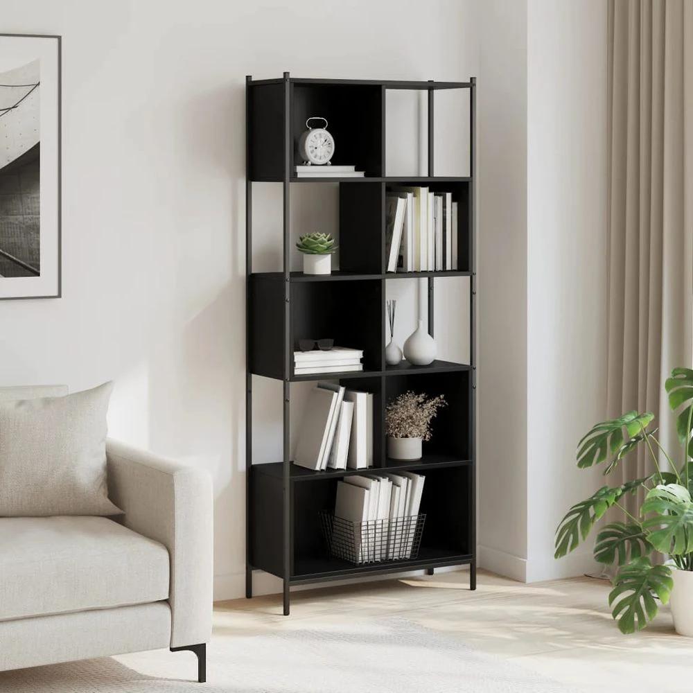 Bookcase Black 72x28x172 cm vidaXL Engineered Wood by vidaXL