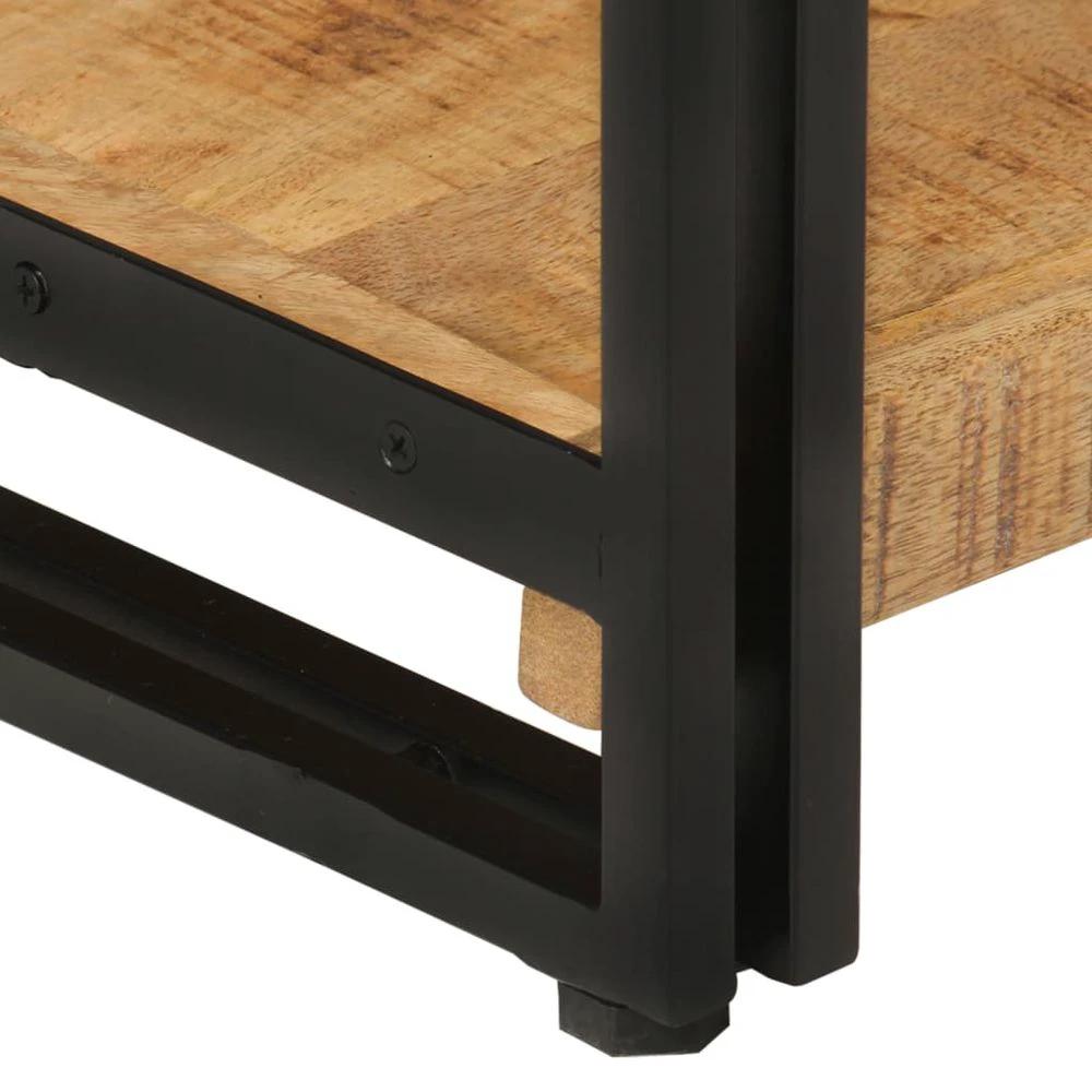 vidaXL 3-Tier vidaXL Bookcase 77x30x80 cm Solid Wood Mango and Iron - Uncategorized Bookcase