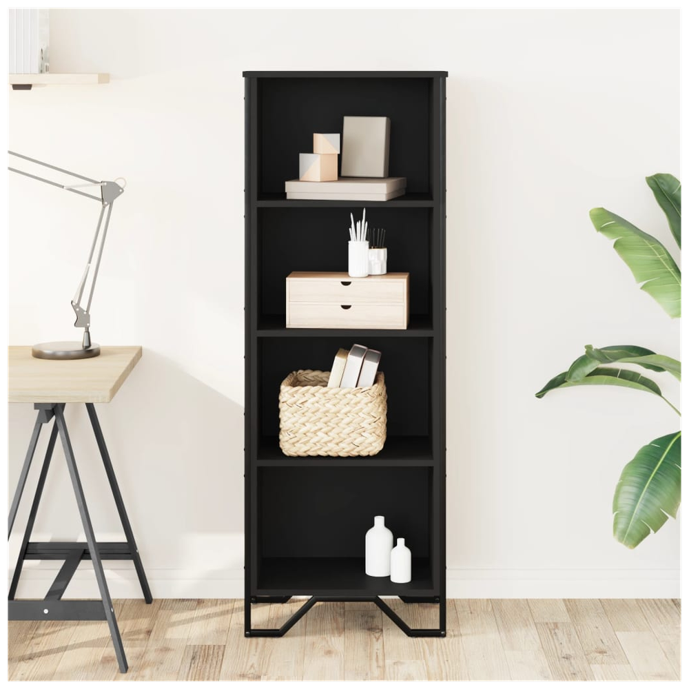 Bookcase Black 50x31x137.5 cm vidaXL Engineered Wood by vidaXL