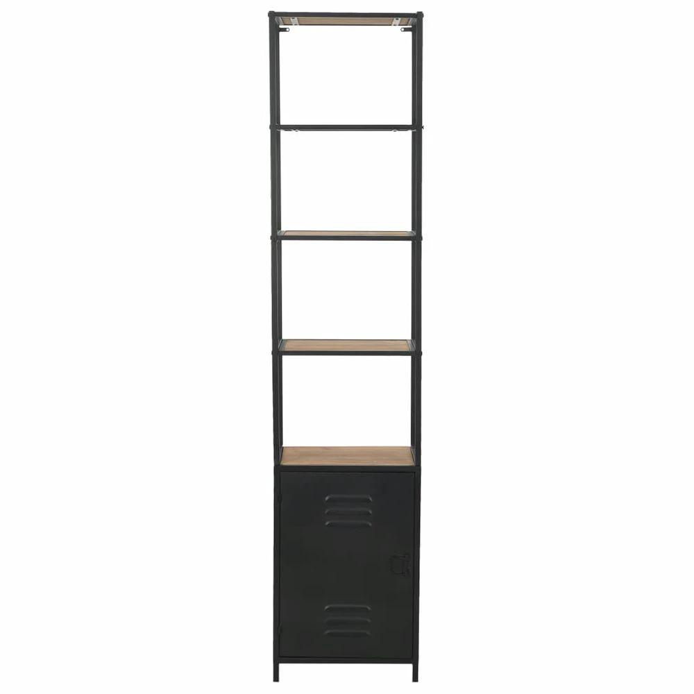 Bookcase Solid Firwood and Steel vidaXL 40.5x32.5x180 cm by vidaXL