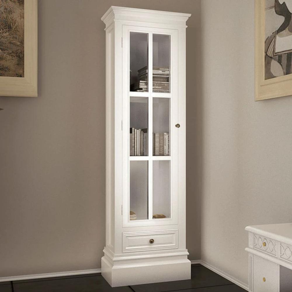 Chic Bookcase Cabinet with 3 Shelves White vidaXL Wooden by vidaXL