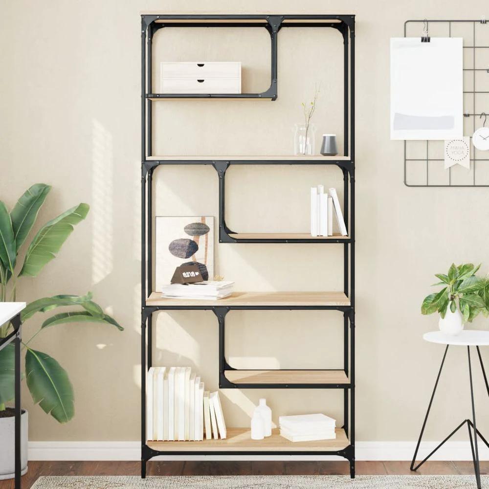 Bookcase Black 81x36x176 cm vidaXL Engineered Wood by vidaXL