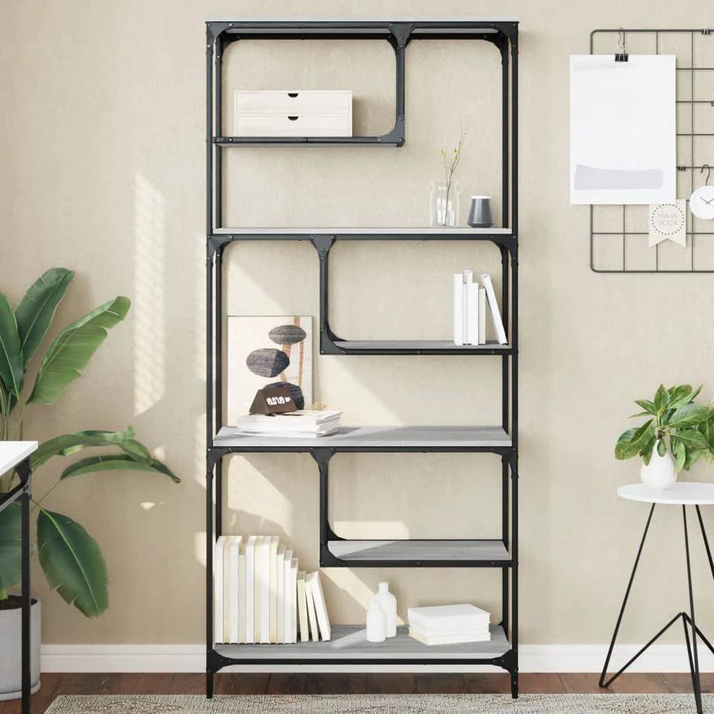 Bookcase Black 81x36x176 cm vidaXL Engineered Wood by vidaXL