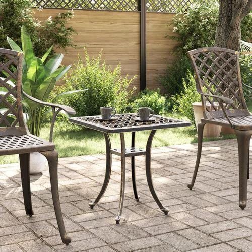 vidaXL vidaXL Garden Table Bronze 53x53x53 cm Cast Aluminium -