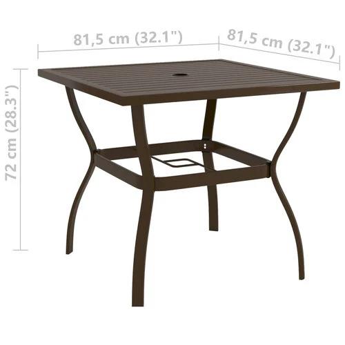 vidaXL vidaXL Garden Table Brown 81.5x81.5x72 cm Steel -