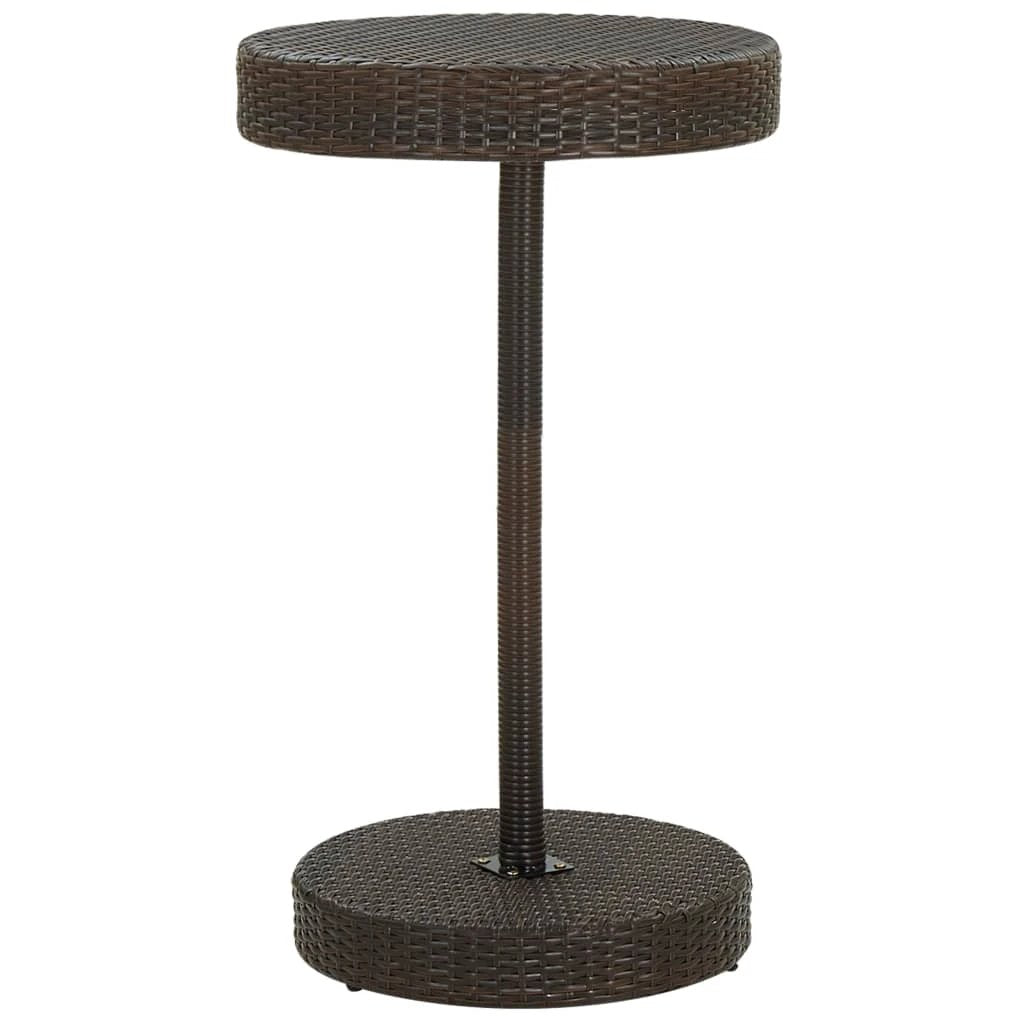 vidaXL Garden Table Brown 60.5x106 cm Poly Rattan by vidaXL