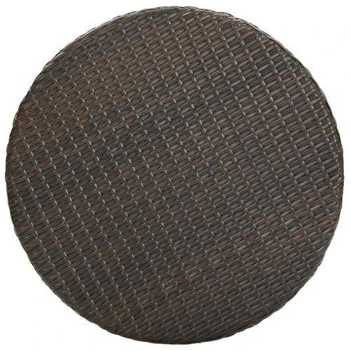 vidaXL vidaXL Garden Table Brown 60.5x106 cm Poly Rattan -