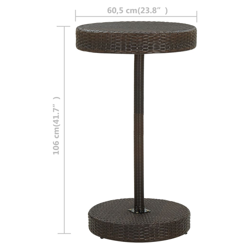 vidaXL vidaXL Garden Table Brown 60.5x106 cm Poly Rattan -