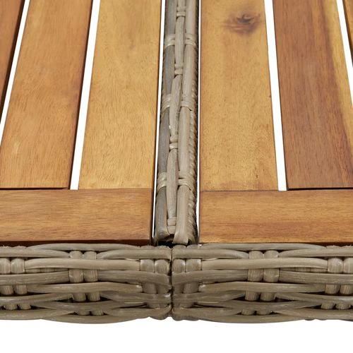 vidaXL Garden Dining Table Brown 200x100x74 cm Glass and Poly Rattan -