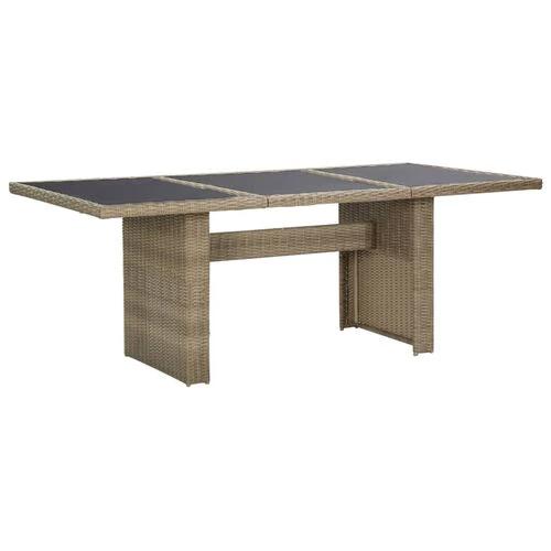 vidaXL Garden Dining Table Brown 200x100x74 cm Glass and Poly Rattan -