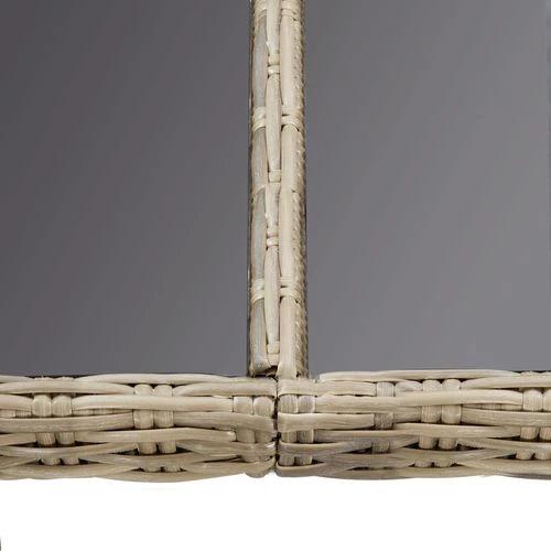 vidaXL Garden Dining Table Brown 200x100x74 cm Glass and Poly Rattan -