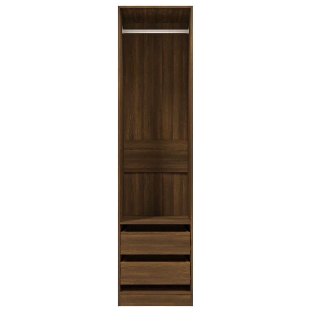vidaXL Wardrobe with Drawers Smoked Oak 50x50x200 cm Engineered Wood -