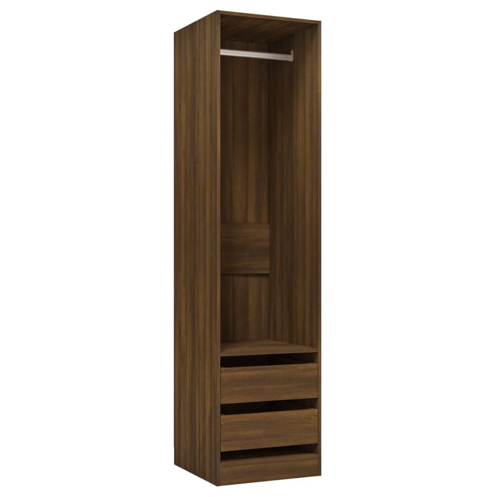 vidaXL Wardrobe with Drawers Smoked Oak 50x50x200 cm Engineered Wood -