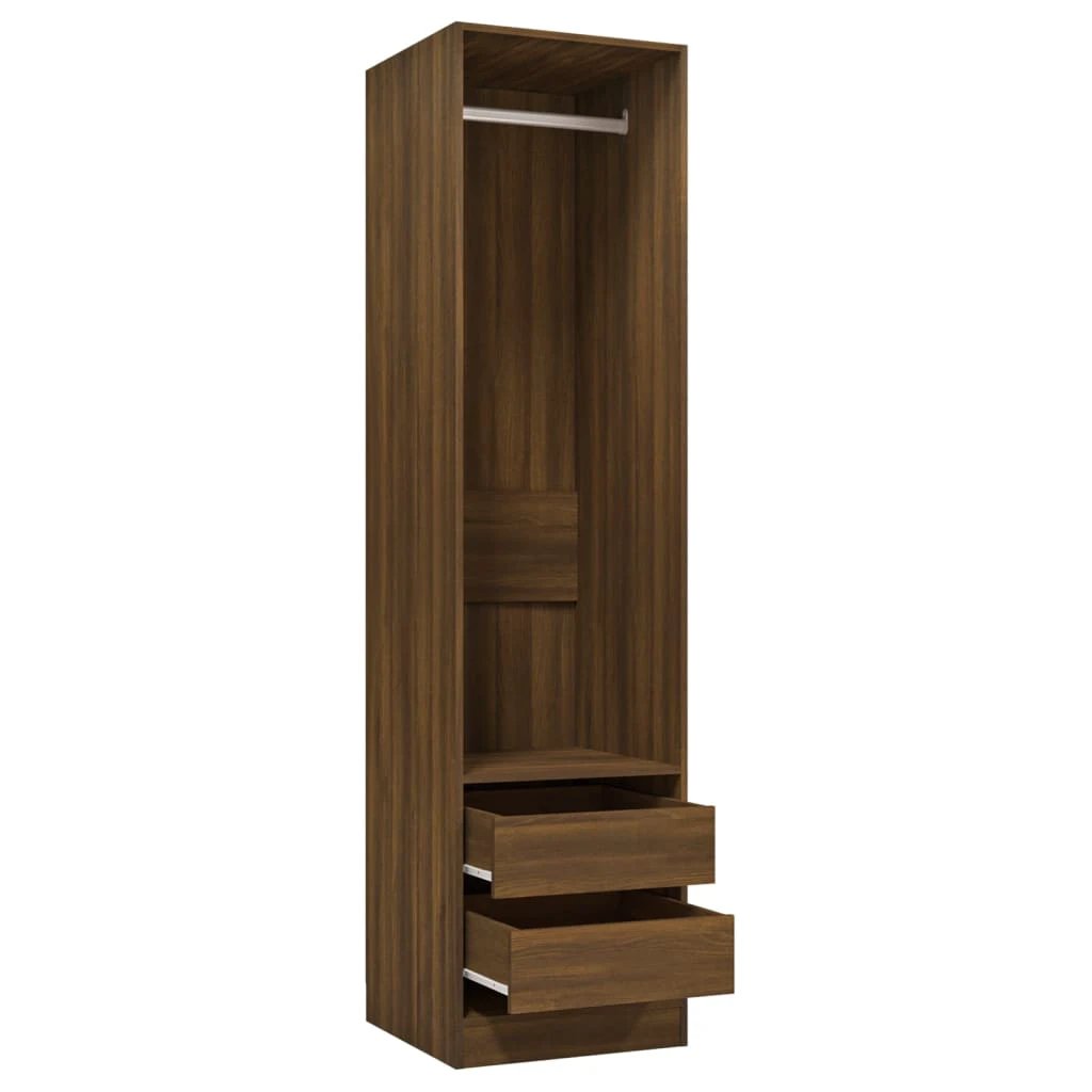 vidaXL Wardrobe with Drawers Smoked Oak 50x50x200 cm Engineered Wood -