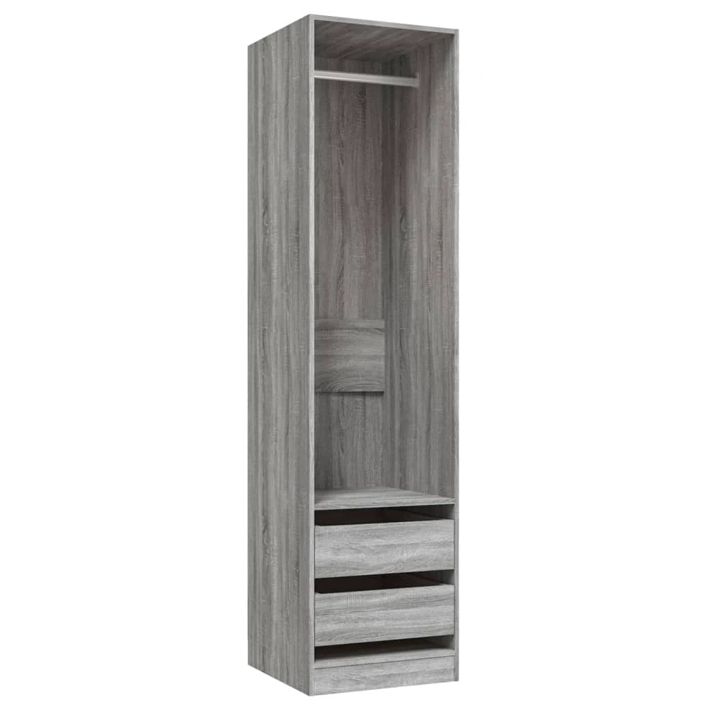 vidaXL Wardrobe with Drawers Smoked Oak 50x50x200 cm Engineered Wood -