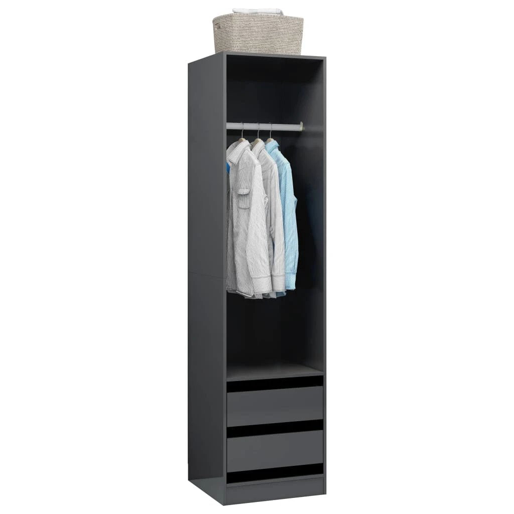 Wardrobe with Drawers Smoked Oak 50x50x200 cm Engineered Wood by vidaXL