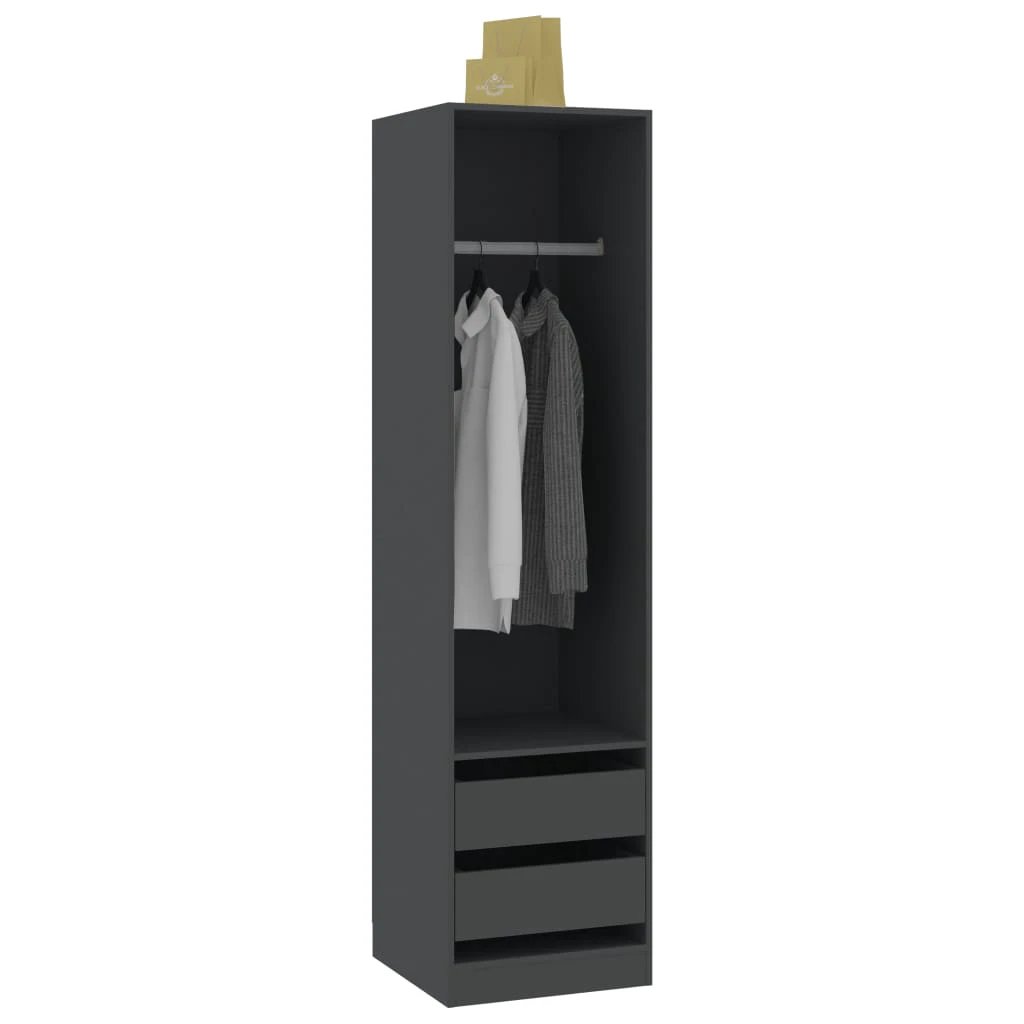 Wardrobe with Drawers Smoked Oak 50x50x200 cm Engineered Wood by vidaXL