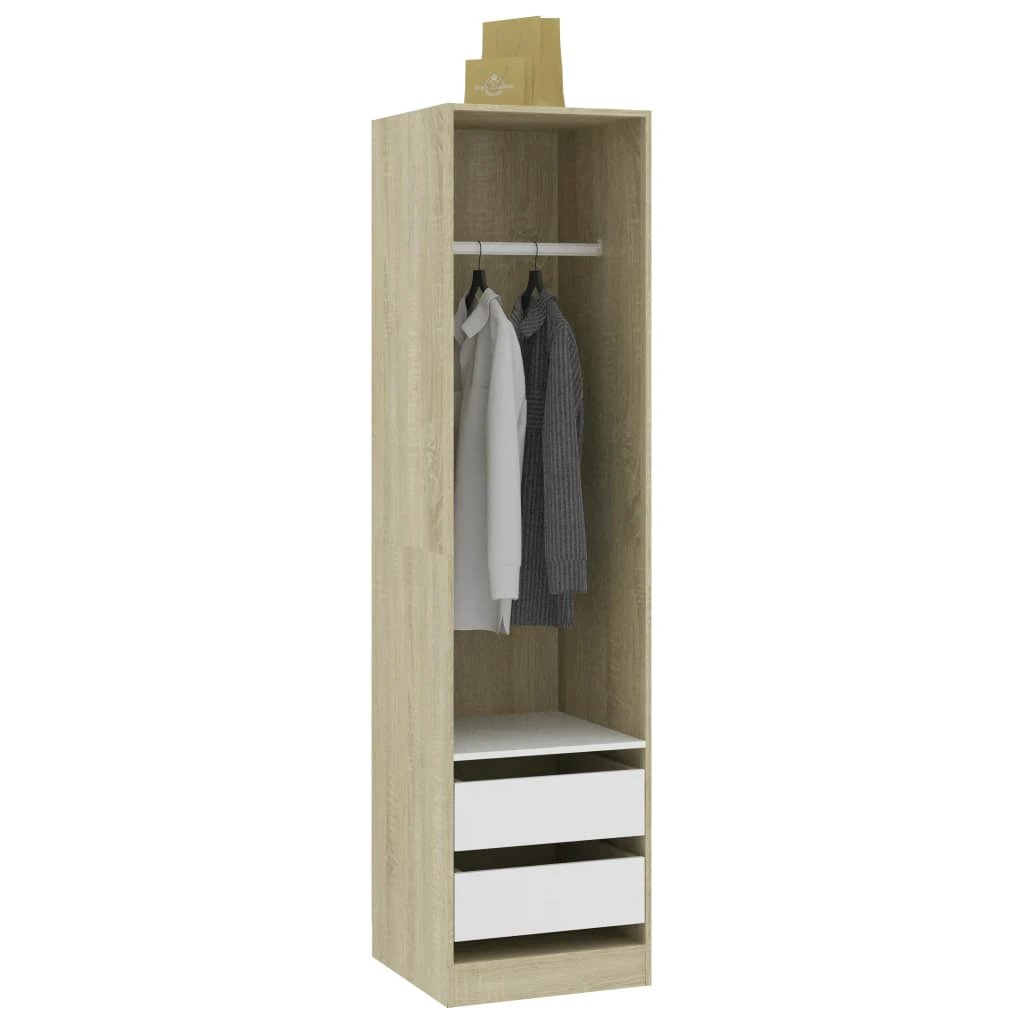 Wardrobe with Drawers Smoked Oak 50x50x200 cm Engineered Wood by vidaXL