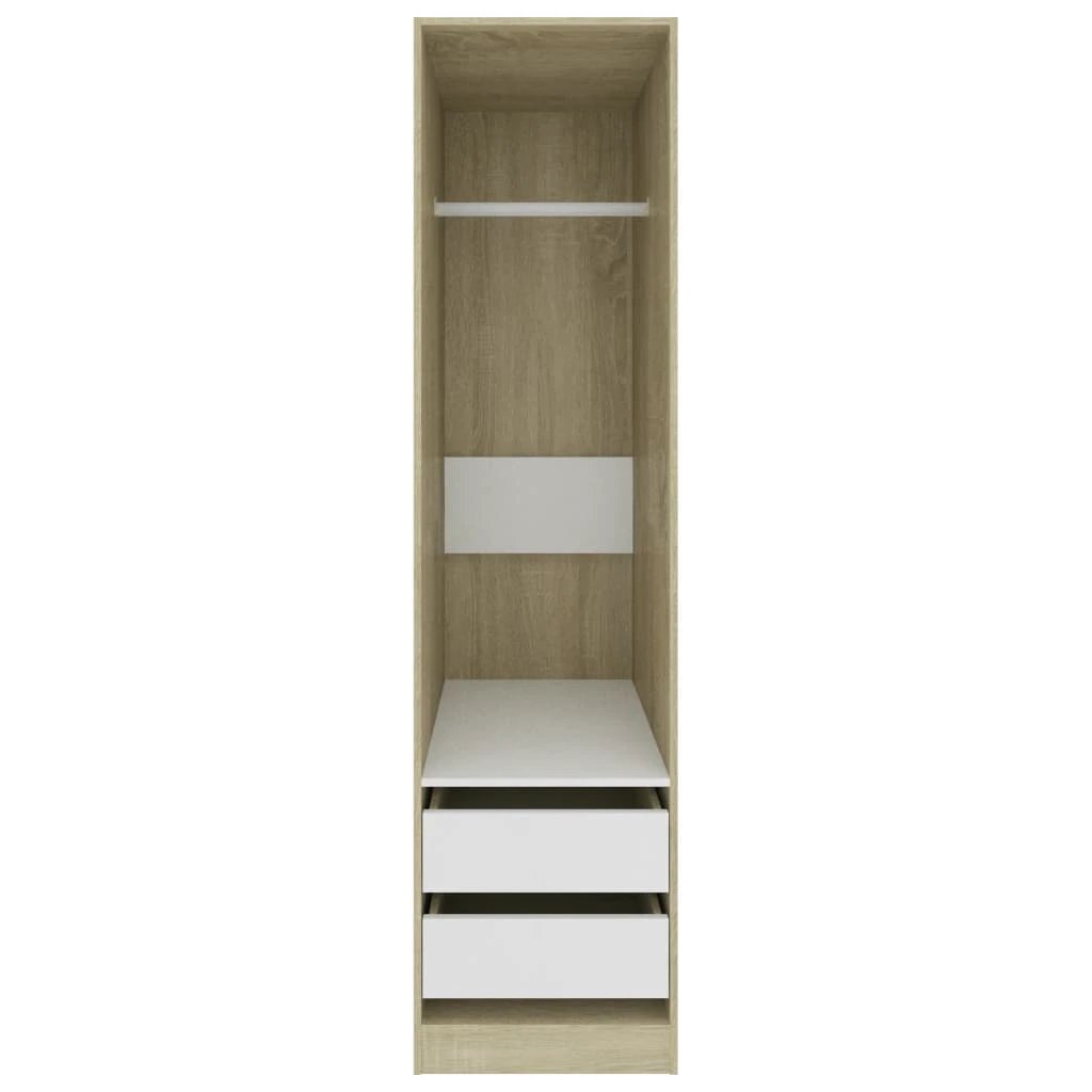 Wardrobe with Drawers Smoked Oak 50x50x200 cm Engineered Wood by vidaXL