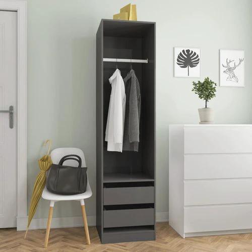 vidaXL Wardrobe with Drawers Smoked Oak 50x50x200 cm Engineered Wood -
