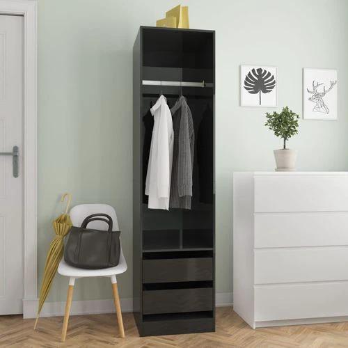 vidaXL Wardrobe with Drawers Smoked Oak 50x50x200 cm Engineered Wood -