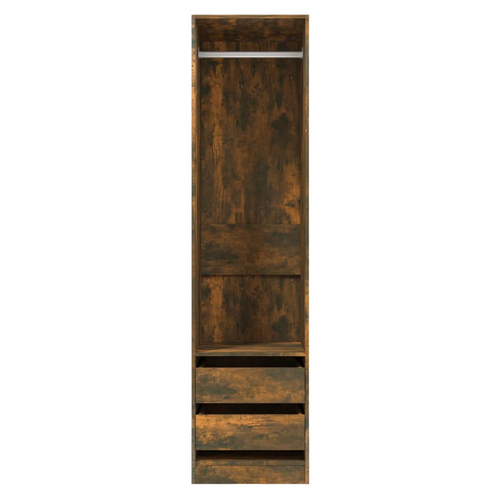 vidaXL Wardrobe with Drawers Smoked Oak 50x50x200 cm Engineered Wood -
