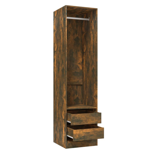 vidaXL Wardrobe with Drawers Smoked Oak 50x50x200 cm Engineered Wood -