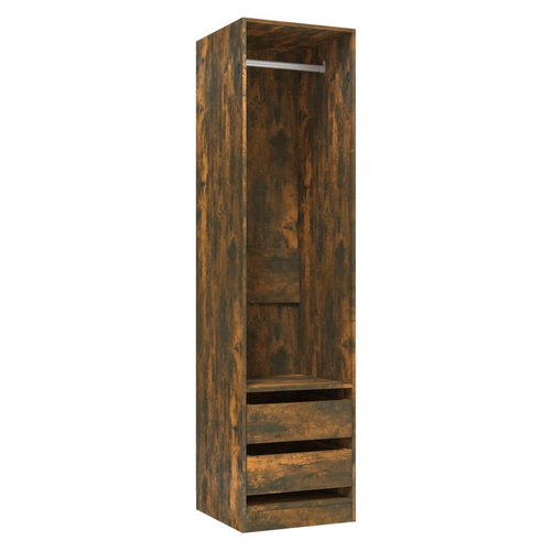 vidaXL Wardrobe with Drawers Smoked Oak 50x50x200 cm Engineered Wood -