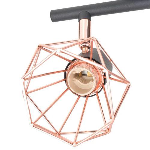 Ceiling Lamp with 4 Spotlights E14 Black and Copper by vidaXL
