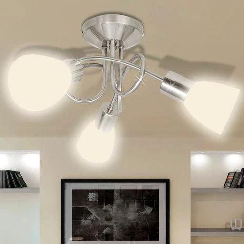 vidaXL Ceiling Lamp with Glass Shades for 3 E14 Bulbs - Ceiling Lights