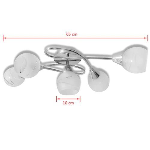 Ceiling Lamp with Glass Shades for 5 E14 Bulbs by vidaXL