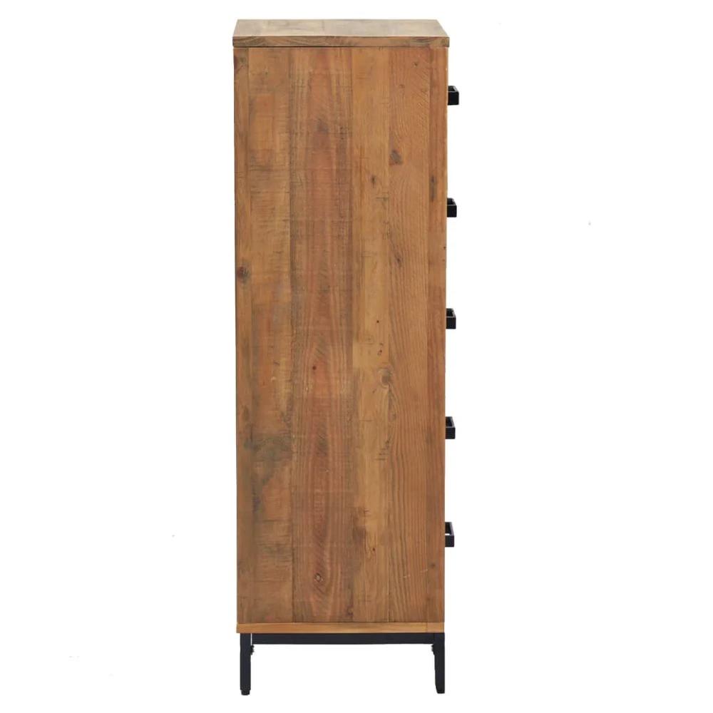Chest of Drawers 42x35x110 cm vidaXL Solid Pinewood by vidaXL